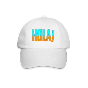 HOLA! Mallorca - Sand und Meer - Baseballkappe - Weiß/Weiß - Vorne
