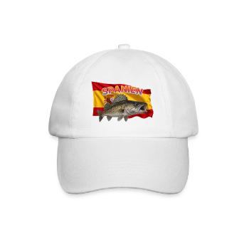 Zander Angeln Spanien - Angelurlaub Design - Baseballkappe - Weiß/Weiß - Vorne