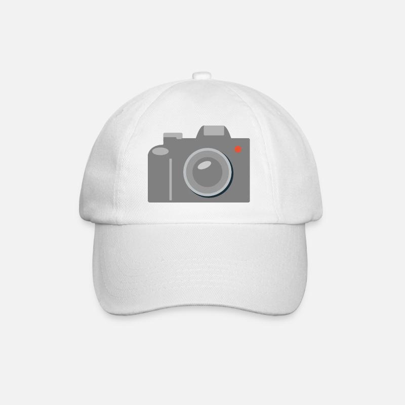 Kamera Icon Grafik Grau - Baseballkappe - Weiß/Weiß