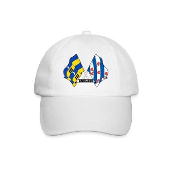 Ameland Friesland Pride – Kreuzende Flaggen - Baseballkappe - Weiß/Weiß - Vorne