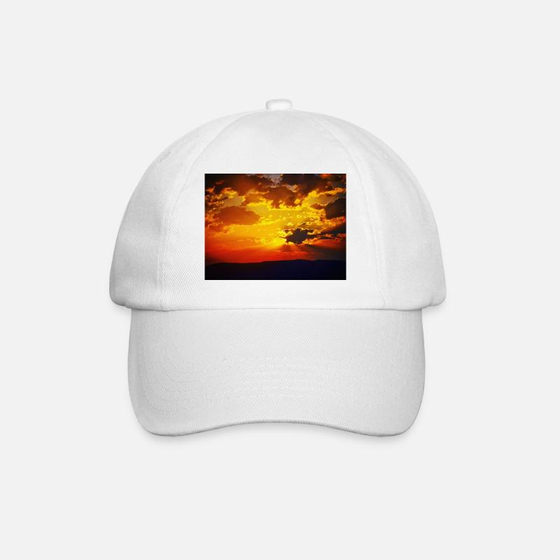 Sonnenuntergangsfeuerstrahlen - Baseballkappe - Weiß/Weiß