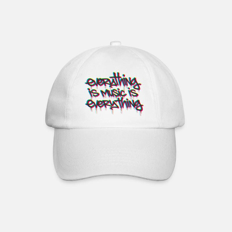 everything is music is everything tricolor - Baseball Cap - white/white