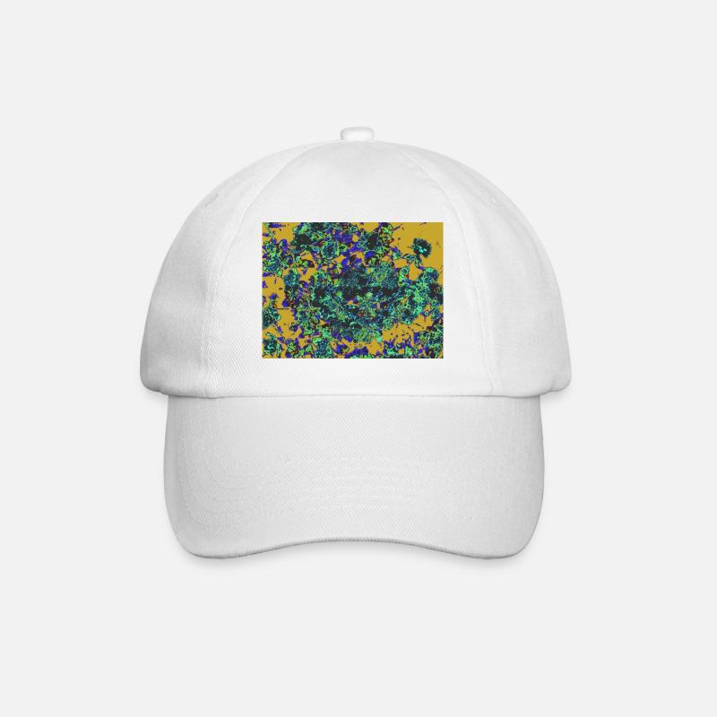 Fleurs néon Décor floral psychédélique - Casquette classique - blanc/blanc