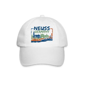 Neuss Germany Skyline Harbor and Cathedral - Baseballkappe - Weiß/Weiß - Vorne