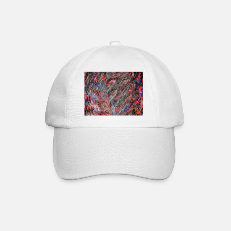 Color Swirl Marble Pattern - Baseball Cap - white/white