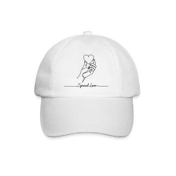 Spread Love - Minimalist Heart Line Art - Baseball Cap - white/white - Front