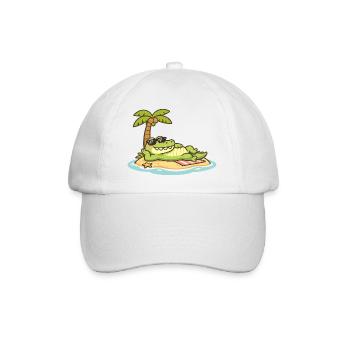 Crocodile de plage avec des lunettes de soleil - Casquette classique - blanc/blanc - Devant