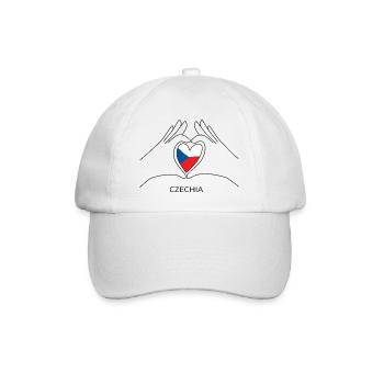 Cœur de fan de la République tchèque avec drapeau tchèque - Casquette classique - blanc/blanc - Devant