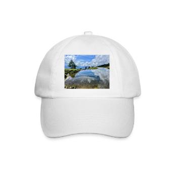 Alpine Lake Mirror Image Panorama - Baseball Cap - white/white - Front