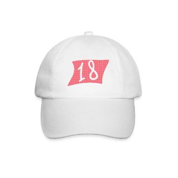 Design à points roses pour le 18e anniversaire - Casquette classique - blanc/blanc - Devant