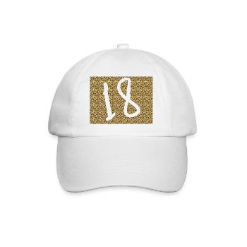 Leopard Pattern with Large Ampersand - Baseball Cap - white/white - Front