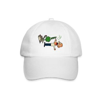 Cat fart shakes the master - Baseball Cap - white/white - Front
