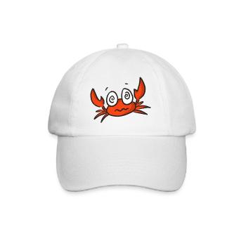 Dessin animé de crabe rouge aux grands yeux - Casquette classique - blanc/blanc - Devant