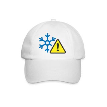 Cold Weather Warning Solid Icon Frost  Symbol - Baseball Cap - white/white - Front