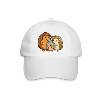 Famille de hérissons drôles - Casquette classique - blanc/blanc - Devant