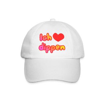 Ich liebe dippen - Baseballkappe - Weiß/Weiß - Vorne