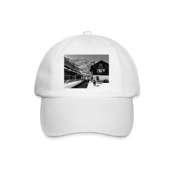 Mountain station in black and white - Baseball Cap - white/white - Front