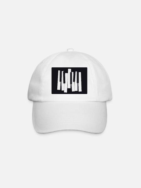 Abstrakte Klaviertasten – Modernes Design - Baseballkappe - Weiß/Weiß