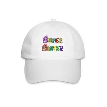 Super Sister lettering for the best sister - Baseball Cap - white/white - Front