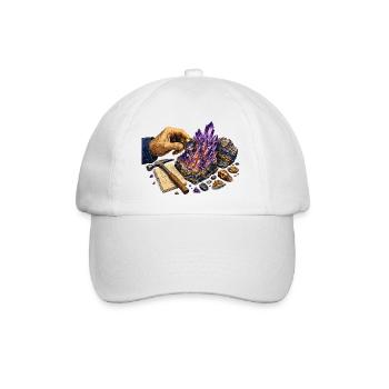 Geologie und violette Geoden - Baseballkappe - Weiß/Weiß - Vorne