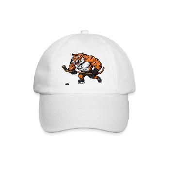 Tiger stark entschlossen Eishockey Spieler Comic - Baseballkappe - Weiß/Weiß - Vorne