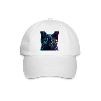 Katzen-Neonnetz - Baseballkappe - Weiß/Weiß - Vorne