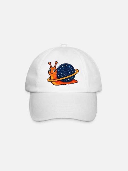 Galactic Snail - Baseball Cap - white/white