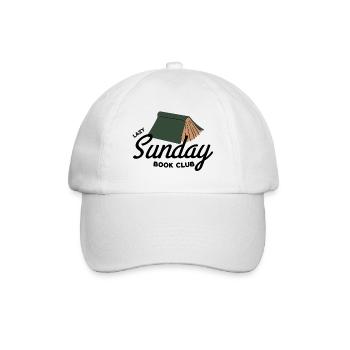 Lazy Sunday Book Club Vintage Aesthetic  - Baseballkappe - Weiß/Weiß - Vorne