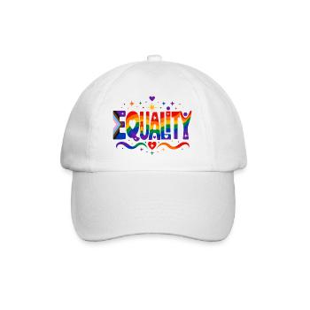 Equality Regenbogen Vielfalt Shirt Sticker Kissen - Baseballkappe - Weiß/Weiß - Vorne