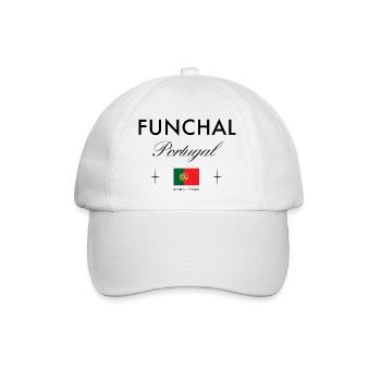 Funchal Portugal Koordinaten Reise Souvenir - Baseballkappe - Weiß/Weiß - Vorne