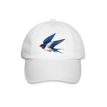 Water-coloured blue swallow - Baseball Cap - white/white - Front