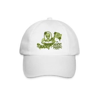 Alien Ufo Graffiti Graphic - Baseball Cap - white/white - Front