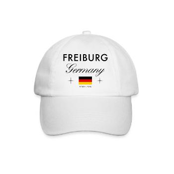 Freiburg Deutschland Koordinaten Reise Souvenir - Baseballkappe - Weiß/Weiß - Vorne