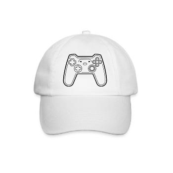Game Controller Line Art - Baseball Cap - white/white - Front