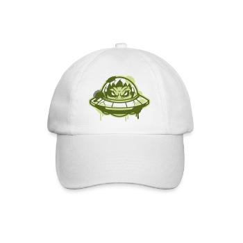 Alien Ufo Graffiti Logo - Baseball Cap - white/white - Front
