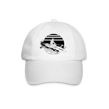 Rower Drawing - Baseball Cap - white/white - Front
