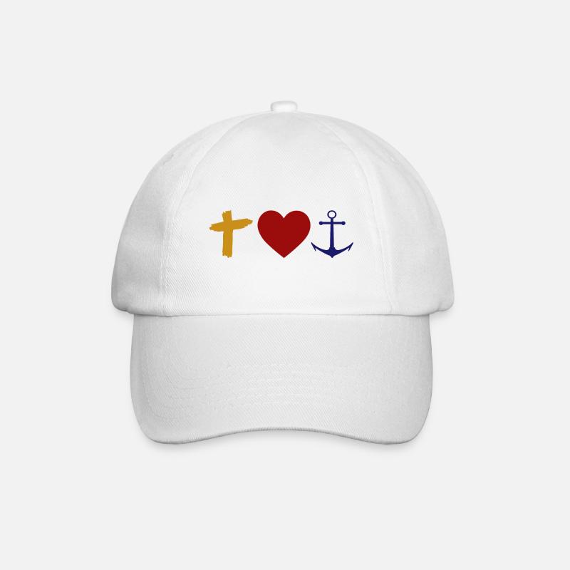 Glaube Liebe Hoffnung Christen Gläubige Gott Jesus - Baseballkappe - Weiß/Weiß