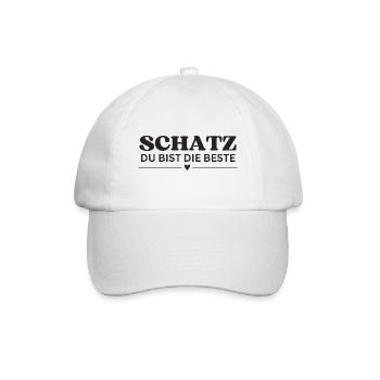 Schatz du bist die Beste - Baseballkappe - Weiß/Weiß - Vorne