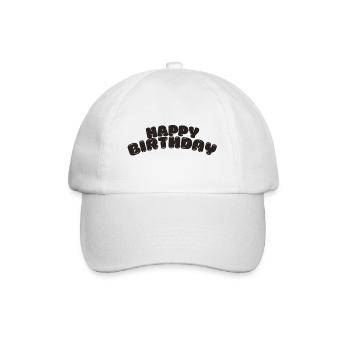 Happy Birthday - Baseballkappe - Weiß/Weiß - Vorne