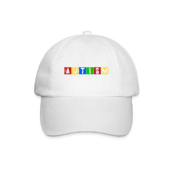 AUTISME TDAH AMOUR PAPA MAMI AUTIST MOTIFS COLORÉS - Casquette classique - blanc/blanc - Devant