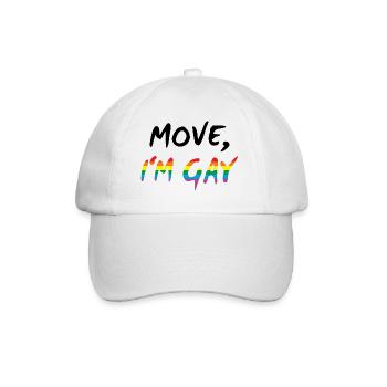 Move, I'm Gay - Gay Pride - Baseballkappe - Weiß/Weiß - Vorne