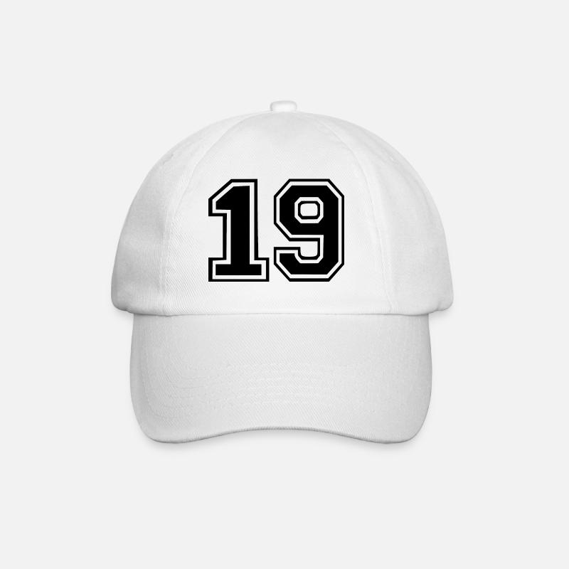19 - Baseballkappe - Weiß/Weiß