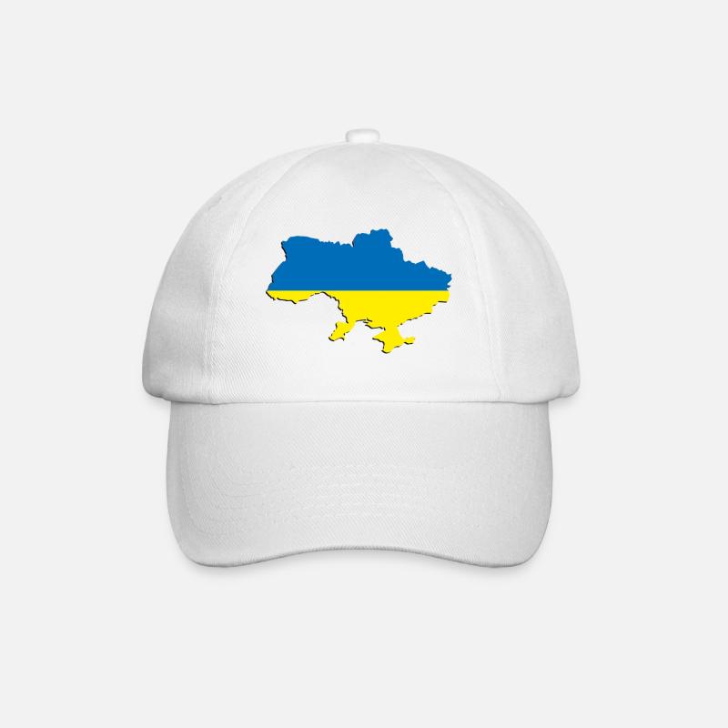 Ukraine - Baseballkappe - Weiß/Weiß