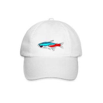 Neon salmler tetra Paracheirodon aquarium fisch - Baseballkappe - Weiß/Weiß - Vorne