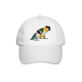 Caique und Agapornis - Baseballkappe - Weiß/Weiß - Vorne