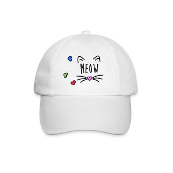 Meow - Baseball Cap - white/white - Front
