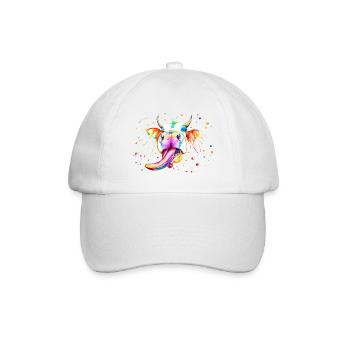 Cow that sticks out its tongue - Baseball Cap - white/white - Front