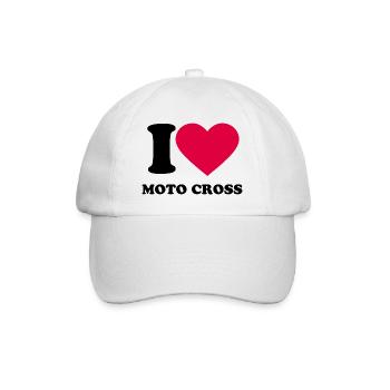 I love moto cross - Casquette classique - blanc/blanc - Devant