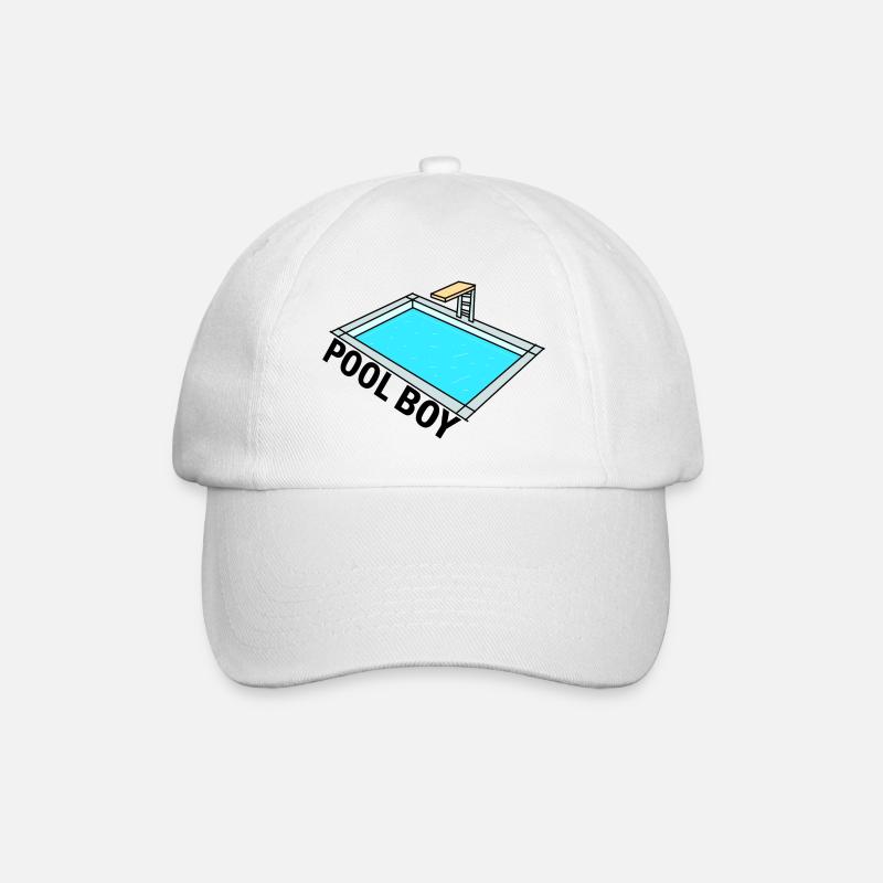 Pool Boy - Pool Junge - Design - Baseballkappe - Weiß/Weiß