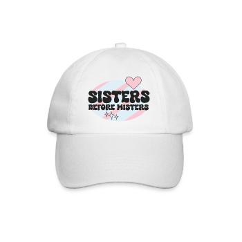Best Friends / "sisters before misters" / V-Day - Baseballkappe - Weiß/Weiß - Vorne